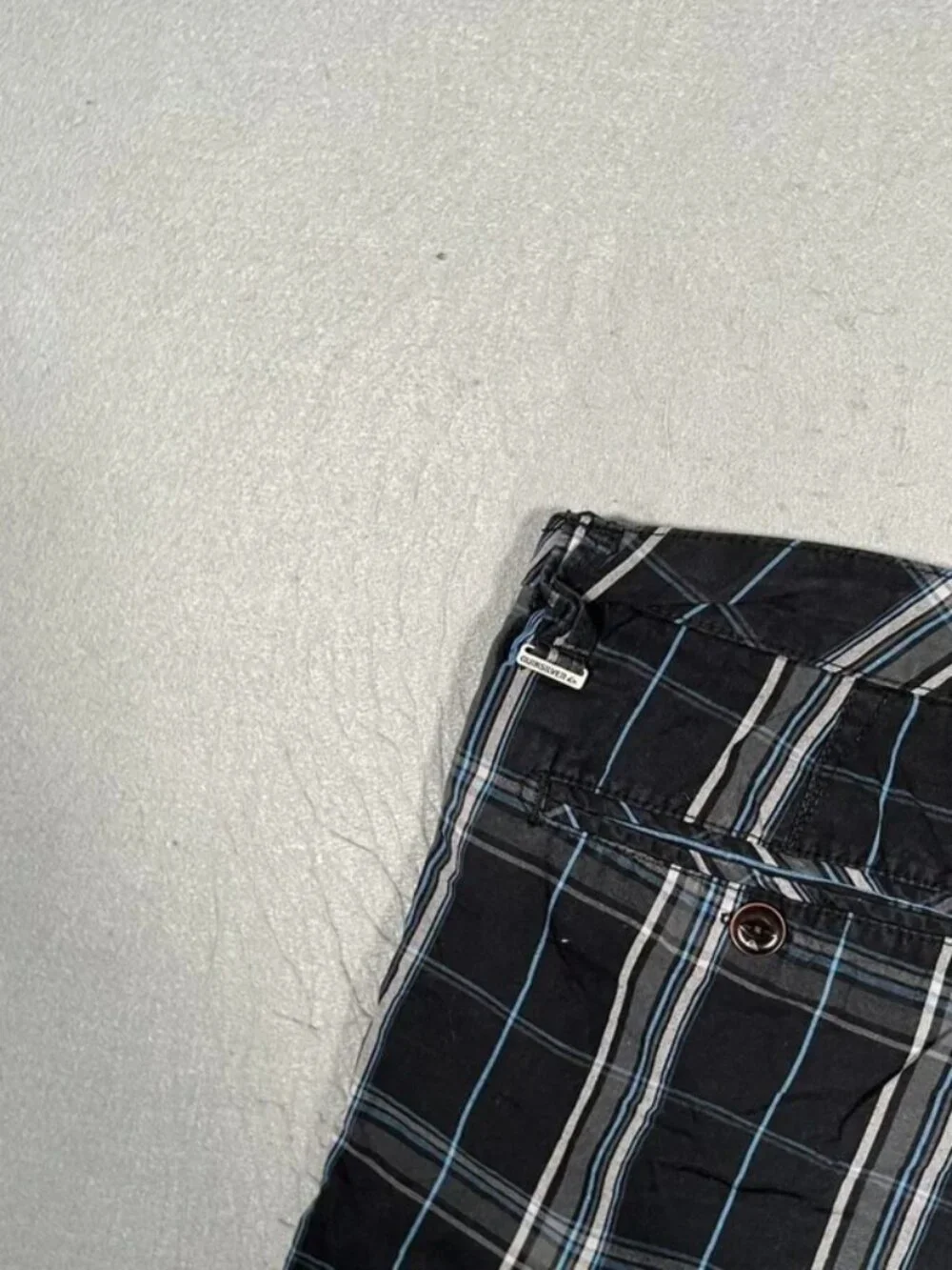 Quiksilver Dark Blue Chequered Chino Shorts Surf W34 I10